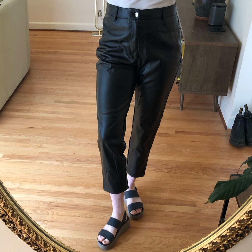 Joe Benbasset Sleek Black Faux Leather Pants